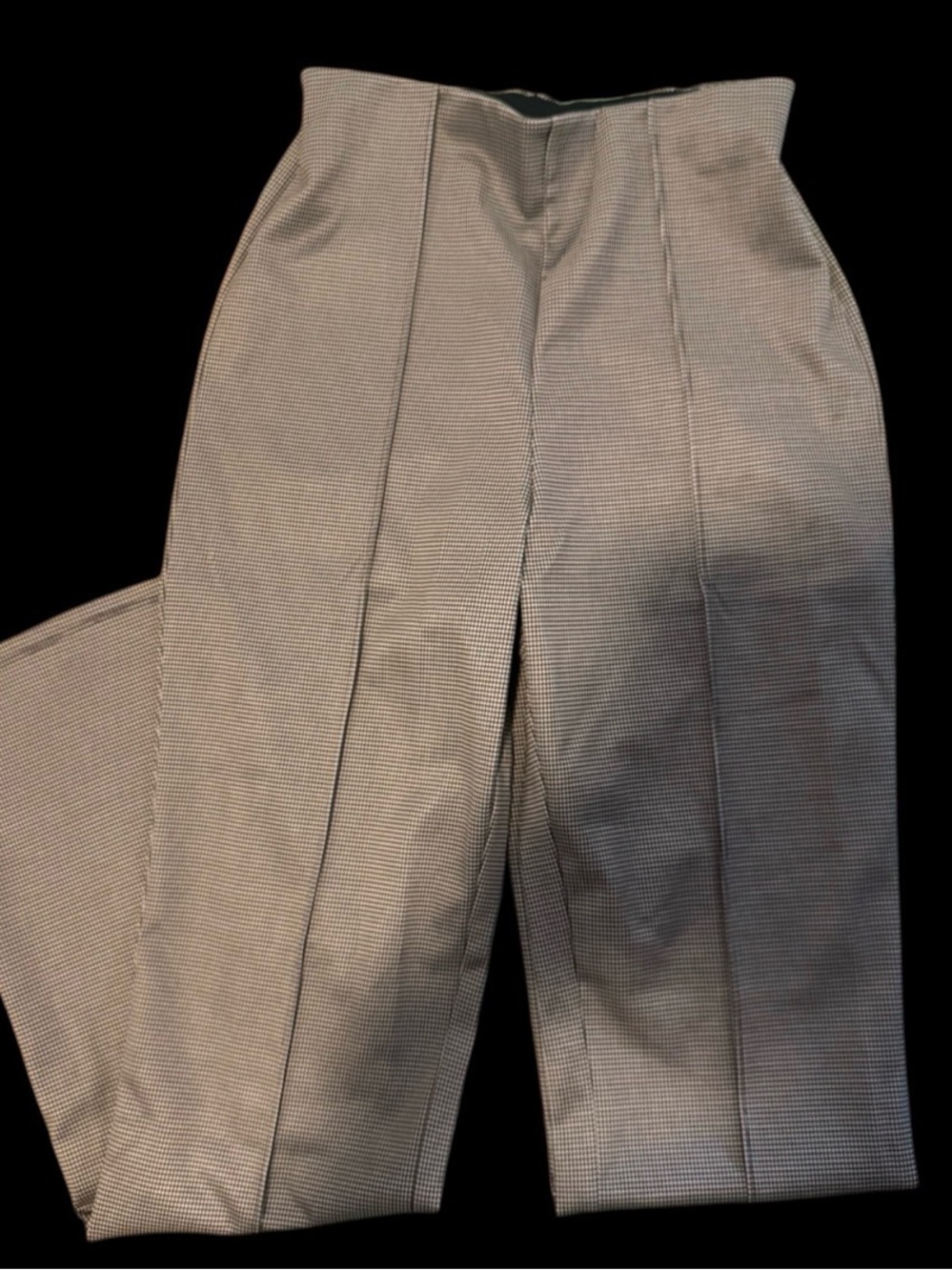 H&M High-Waist Houndstooth Trousers - Neutral Check
